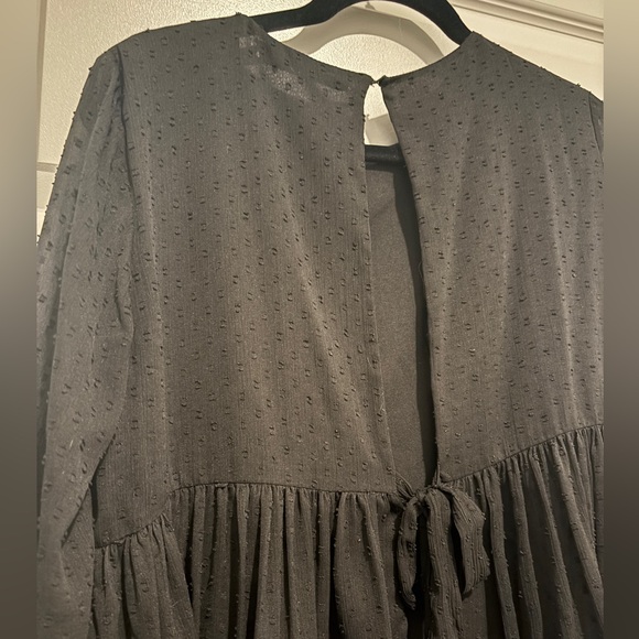 Zara Trafaluc Embroidered Blouse Holiday Christmas Flower Floral Black Bow Dot - Picture 5 of 6